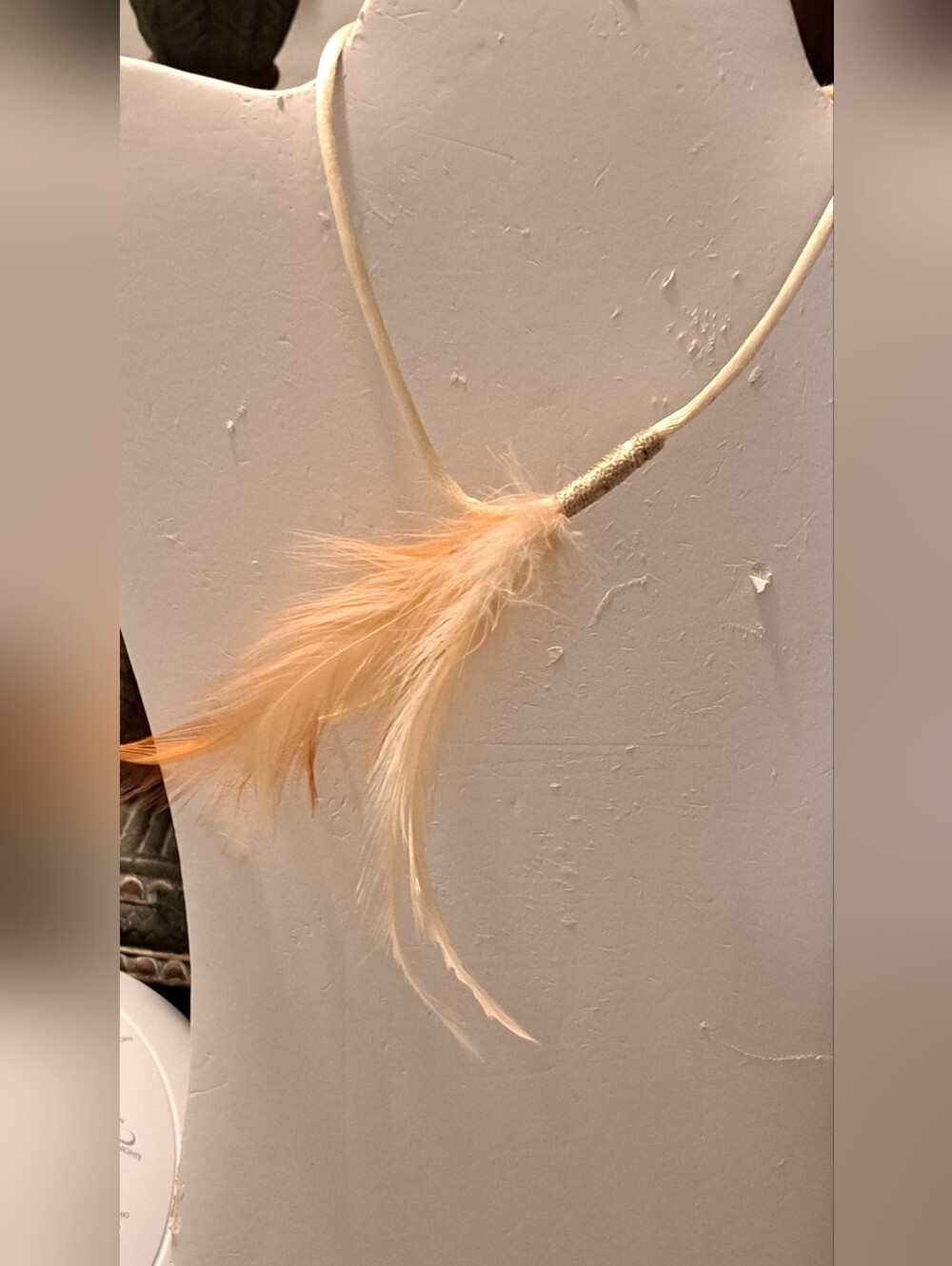 Feather Pendant Necklace in Peach - Women Jewelry